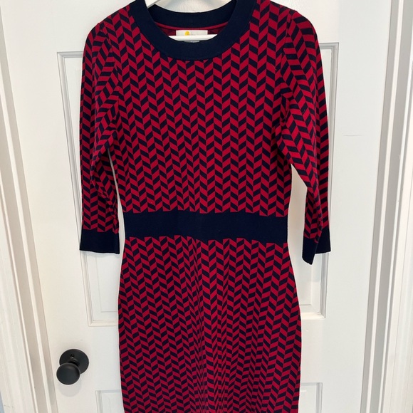 Boden Red and Black Chevron Dress - Picture 1 of 6
